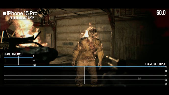 Bildrate von Resident Evil 7 auf dem iPhone 15 Pro