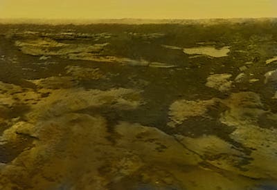 Die Oberfläche der Venus, wie sie von der sowjetischen Sonde Venera 10 fotografiert wurde.